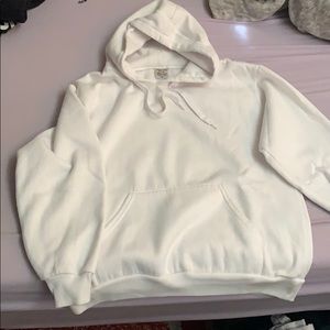 White hoodie with drawstring